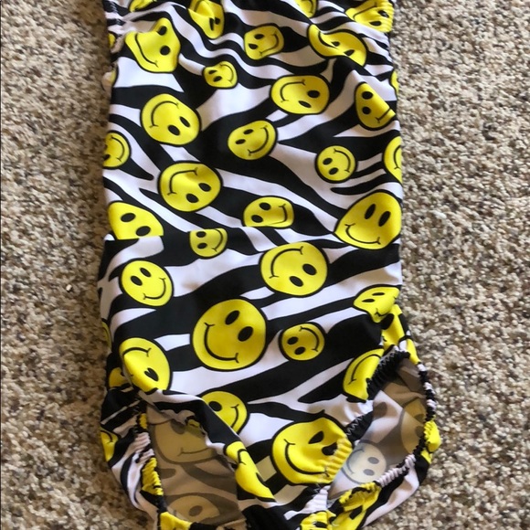 Foxy’s smiley face zebra gymnastics leotard!